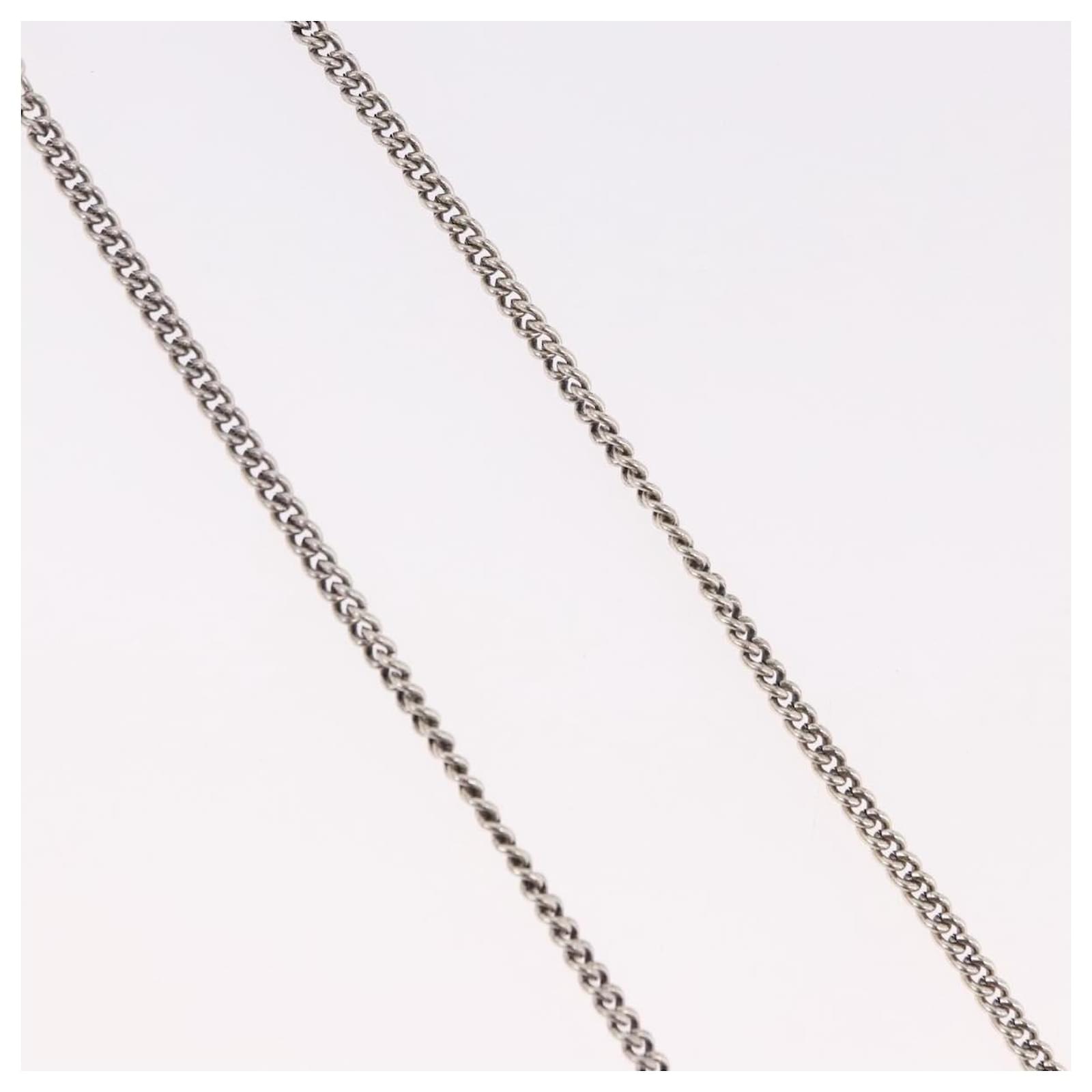 BALENCIAGA BB Icon Necklace metal Silver tone Auth 186316A ref