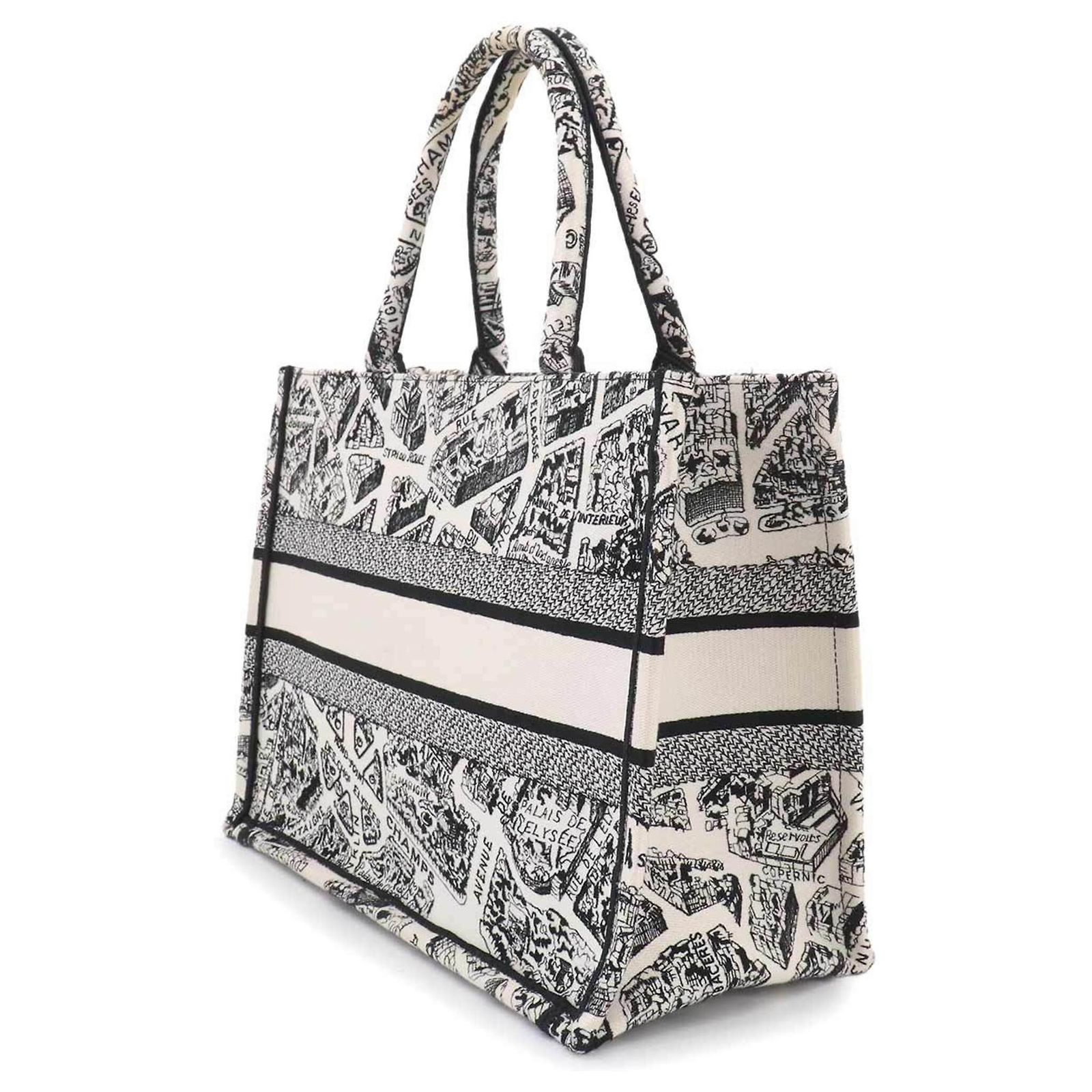 Christian Dior Book Tote Medium Handbag, Plan de Paris Canvas 