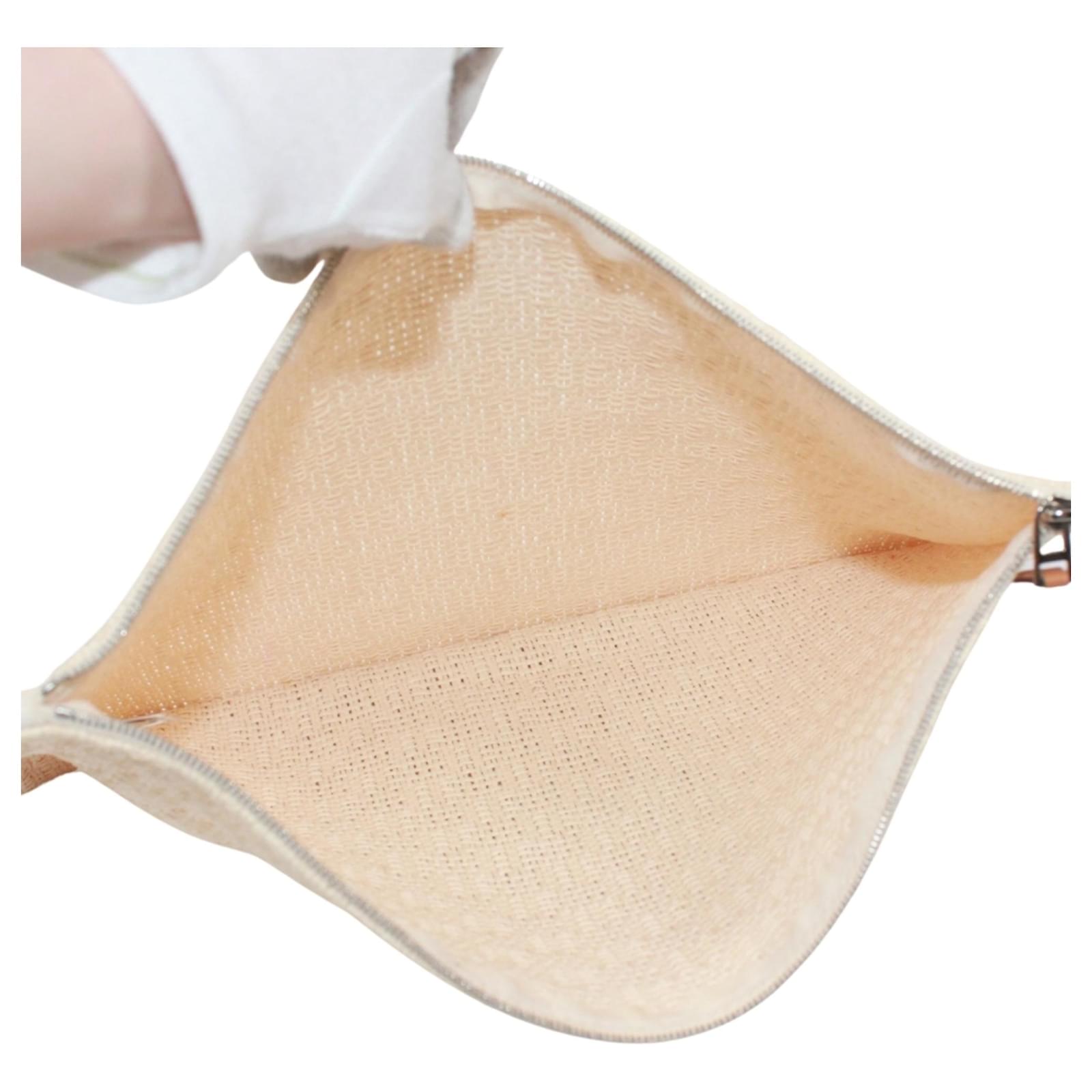Hermès HERMES Bora Pouch GM Bag, Straw Cotton, Natural, Men's