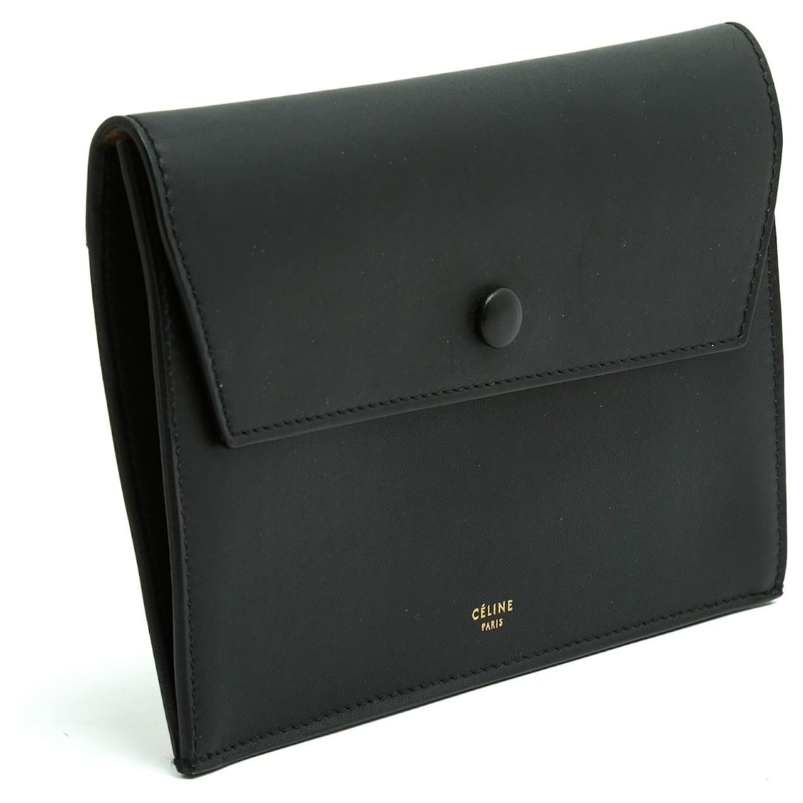 Céline Pochette Enveloppe Noir Phoebe Philo Black Matt Leather