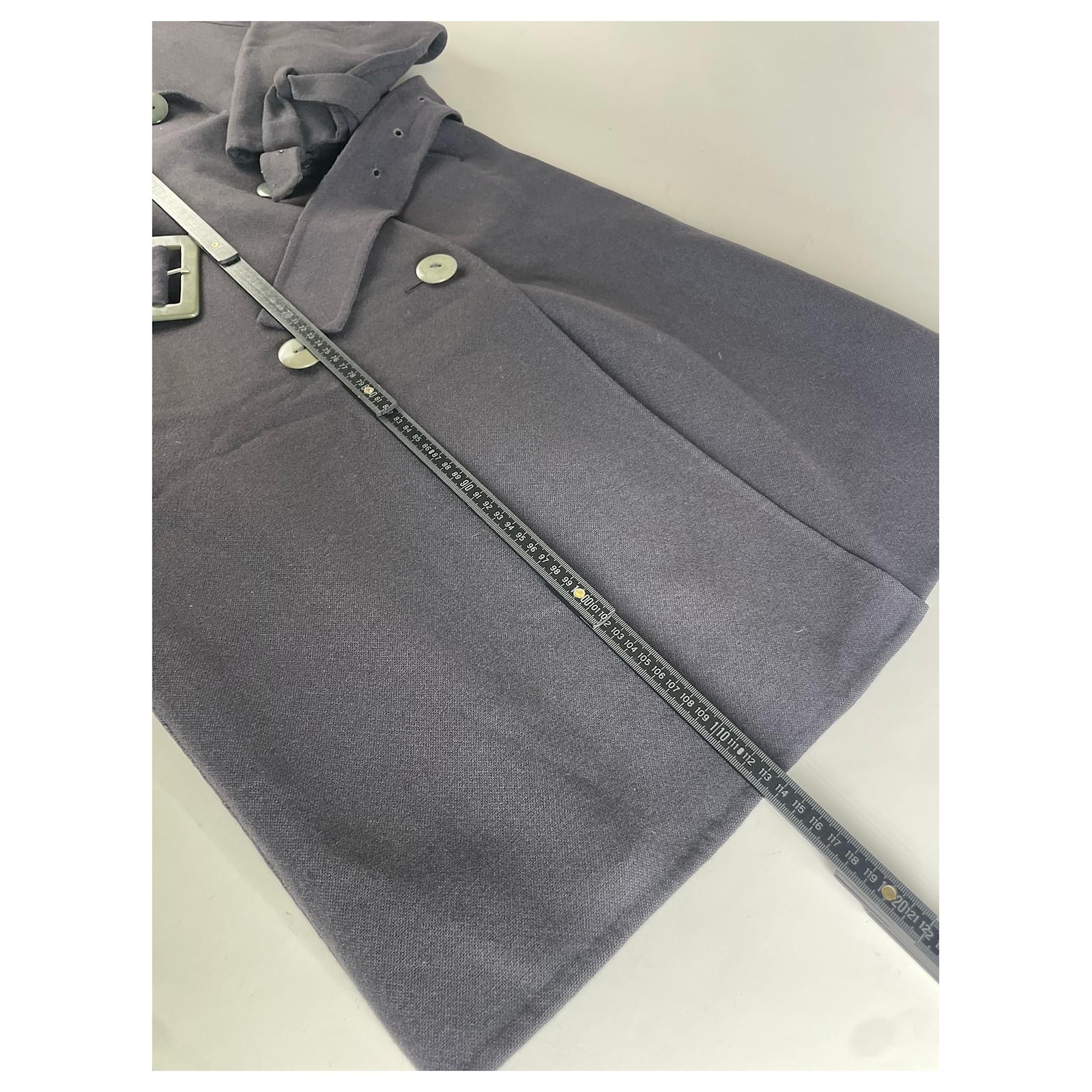 Salvatore Ferragamo Vintage Ferragamo Wool Blend Trench Coat Dark