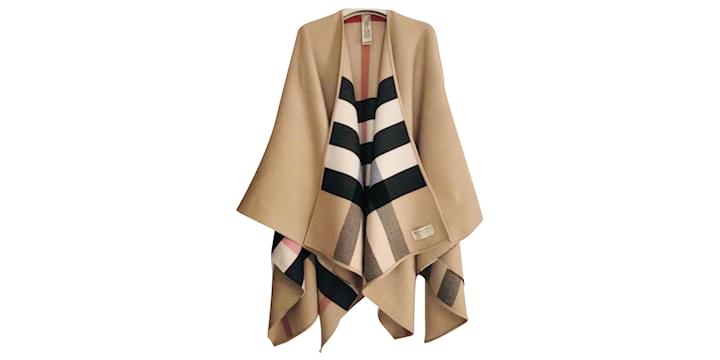 Burberry - Burberry, NEW REVERSIBLE CHARLOTTE BURBERRY PONCHO CAPE WITH  TAGS - Caramel Wool  - Joli Closet