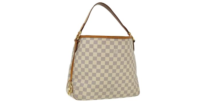 LOUIS VUITTON Damier Azur Naviglio Ivory-Blue Canvas Monogram Messenger Bag