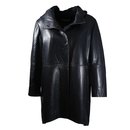 Manteau cuir avec capuche - Jil Sander