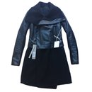 Leather and cashmere biker coat Rick Owens, Size IT40