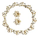 Starke Vintage Vergoldete Halskette und Ohrclips - Autre Marque