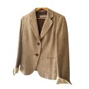 Brown & beige linen blazer - Max Mara