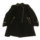 Manteau en laine & cuir ZARA - Zara