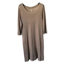 Robe droite maille 100% Lin beige-taupe T.3 - Majestic