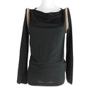 Sacai Luck Pearl and Gold tone Chain Embellishment Long sleeve Top