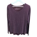 T-shirt manches longues violet aspect gratté - Autre Marque