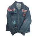 embroidered butterfly denim jacket - Valentino