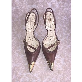 Sandales Gianmarco Lorenzi Talons Blancs Cuir Taille 38.5 - Occasion Parfait état, Escarpin Chic