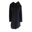 Navy Hooded Coat - Autre Marque