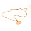 Chain and pendant hammered disc in rose gold plated - Autre Marque