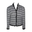Wool blend blazer with ruffles and silk lining - Escada