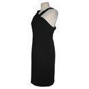 Asymmetrisches schwarzes Kleid Halston Heritage