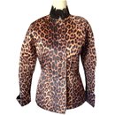 FABRICE KAN BLAZER IN SATIN LEOPARD AND CHAPON PLANTS - Autre Marque