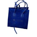 Celine Phantom Handtasche aus elektrischem blauem Wildleder - Céline