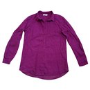 Burgundy cotton shirt with English embroidery spirit - Bash