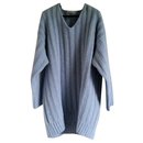 New with tag Céline powder-blue wool sweater in size S.