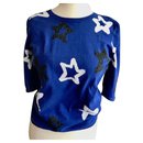 Handmade pretty blue sweater with stars - Jc De Castelbajac