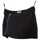 Emma black short skirt in velvet and goatskin - Ba&Sh
