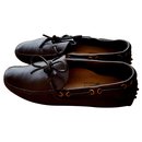 Clásico cuero granulado marrón oscuro - Car Shoes