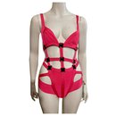 Pink one piece swimsuit - Herve Leger