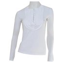 T-shirt manches longues en viscose et casmère blanc Céline Taille S