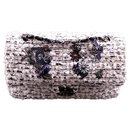Chanel Classic bag 2.55 bucolic collector tweed black & white silver metal
