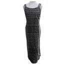 Sportmax 2-Schicht schwarz und weiß langes Kleid. ES 38