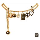 raro!! 1990Cinto de Charme Dourado Moschino