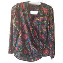 Blusa de seda floral vintage - Vintage
