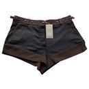 Shorts de lã marrom cinza - Vanessa Bruno