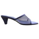 EMPORIO ARMANI Blue Canvas Mules Sandals NEW - Emporio Armani