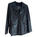 Black leather jacket 4 buttons - Autre Marque