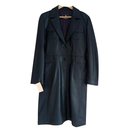 Black leather coat for women - Autre Marque