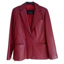 Jaqueta de couro vermelha 1 botão - Autre Marque