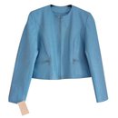 Kurze Jacke aus blauem Leder - Autre Marque