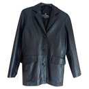 Black leather jacket 3 buttons - Autre Marque