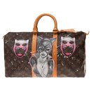 Louis Vuitton Keepall bag 45 Customized Monogram canvas "Girl Power" by PatBo!
