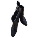 Sartre, black leather boots, 36,5. - Sartore