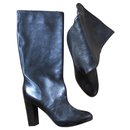 Black calf leather boots, 36,5. - Chloé