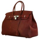 Birkin Bag 35 BORDEAU color silver finish excellent condition - Hermès