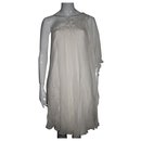 Silk dress with silk chiffon overlay - Marchesa
