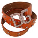 DOLCE e GABBANA Cinturón de cuero con Swarovski. - Dolce & Gabbana
