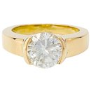 Yellow gold ring, diamants 2,09 cts G / VVS1. - inconnue
