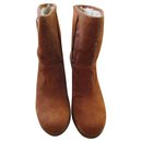 Furry boots, Wedges, cognac leather 36. - Marc by Marc Jacobs