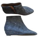 Pewter gray suede boots, Pointure 36. - Autre Marque